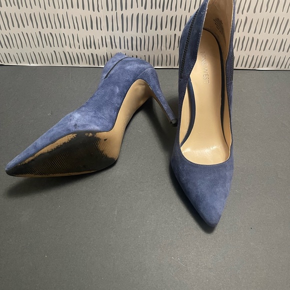 Nine West - Women’s Blue Suede High Heel Pump with Zipper Detail - Size 8 - Picture 6 of 8